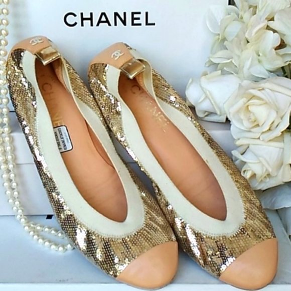 CHANEL Shoes - Chanel Stunning Sequin Flats!